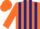 Silk - Orange and Dark Blue stripes, Orange sleeves and cap