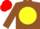 Silk - Brown, Yellow disc, Red cap