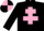 Silk - BLACK, pink cross of lorraine, quartered cap