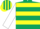 Silk - DARK GREEN & YELLOW HOOPS, white sleeves, dark green armlet, dark green & yellow striped cap