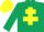 Silk - Dark Green, Yellow Cross of Lorraine and cap