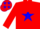 Silk - Red, Blue Star, Red Stars on Blue