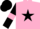 Silk - Pink, Black star, Black sleeves, Pink armlets, Black cap