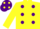 Silk - Yellow, Purple spots, Yellow sleeves, Purple cap, Yellow spots