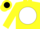 Silk - Yellow, black 'Z'  on white disc, white