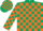 Silk - DARK GREEN, orange belt, orange blocks