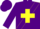 Silk - Purple, Yellow Cross Sash, Yellow
