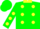 Silk - Green, Yellow Collar and spots, Green