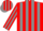 Silk - Red, grey circled 'ECA', grey stripes on
