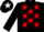 Silk - Black, Red Stars on White 'B', Red Star