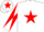 Silk - WHITE, red star, diabolo on sleeves, red star on cap