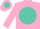 Silk - Pink, Pink 'G' on Turquoise disc, Pink