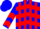 Silk - Blue, red stripes, blue and red chevrons