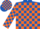 Silk - Royal Blue, Orange Blocks, Royal Blue