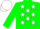Silk - Green, white stars, white cap