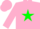 Silk - Pink, green star, pink cap