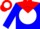 Silk - BLUE, red yoke, red 'H' on white disc,