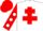Silk - White, Red Cross of Lorraine, Red sleeves, White spots, Red cap