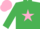 Silk - Emerald Green, Pink star, Pink cap