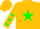 Silk - Gold, Green Star, Green Stars on Sleeves