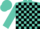 Silk - TURQUOISE, black blocks, turquoise cap