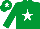 Silk - Emerald Green, White star and star on cap