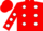 Silk - Red, White 'AS', White spots on Yellow