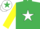 Silk - Emerald Green, White star, Yellow sleeves, White cap, Emerald Green star