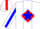 Silk - White, red diamond 'G', blue star stripe