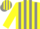 Silk - Yellow, grey Stripes on Yellow Sleeves,