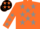 Silk - ORANGE, black 'E', grey stars, orange