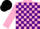 Silk - PINK, Purple check, Pink sleeves, Black cap