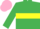 Silk - EMERALD GREEN, yellow hoop & armlet, pink cap