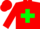 Silk - Red, Green Cross, Red Bars on Green