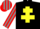 Silk - BLACK, yellow cross of lorraine, red & grey striped sleeves, grey & red striped cap