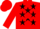 Silk - Red, Black Stars, Red 'JR' and Red Star