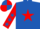 Silk - ROYAL BLUE, red star, red sleeves, royal blue stars,lt.blue & dk.blue quartered cap