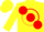 Silk - Yellow, Red large spots, Red Circle On