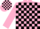 Silk - PINK, black blocks,  pink sleeves, black