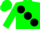 Silk - Bright Green, Black large spots, Black