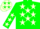 Silk - FOREST GREEN, ivory 'AM' and stars,