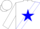 Silk - White, Blue Star & Sash, White St