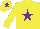 Silk - YELLOW, purple star, yellow cap, purple star