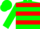 Silk - Green, Red Hoops, Red Bars on Green