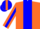 Silk - Orange, Blue Logo on Back, Blue Stripe