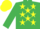 Silk - EMERALD GREEN, yellow stars, emerald green sleeves, yellow cap