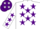 Silk - White, Purple Stars, Purple Bars on