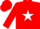 Silk - RED, white rocking 'R', white star on