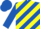 Silk - Royal Blue and Yellow Diagonal Stripes,