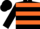 Silk - Black, Two Orange Hoops, Orange And